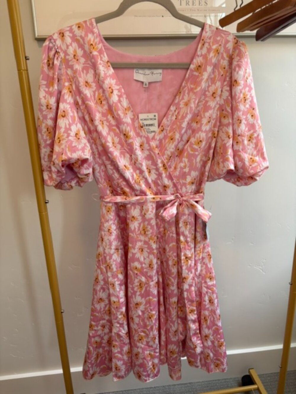 Chandler Henry Pink Daisies Dress Size Large